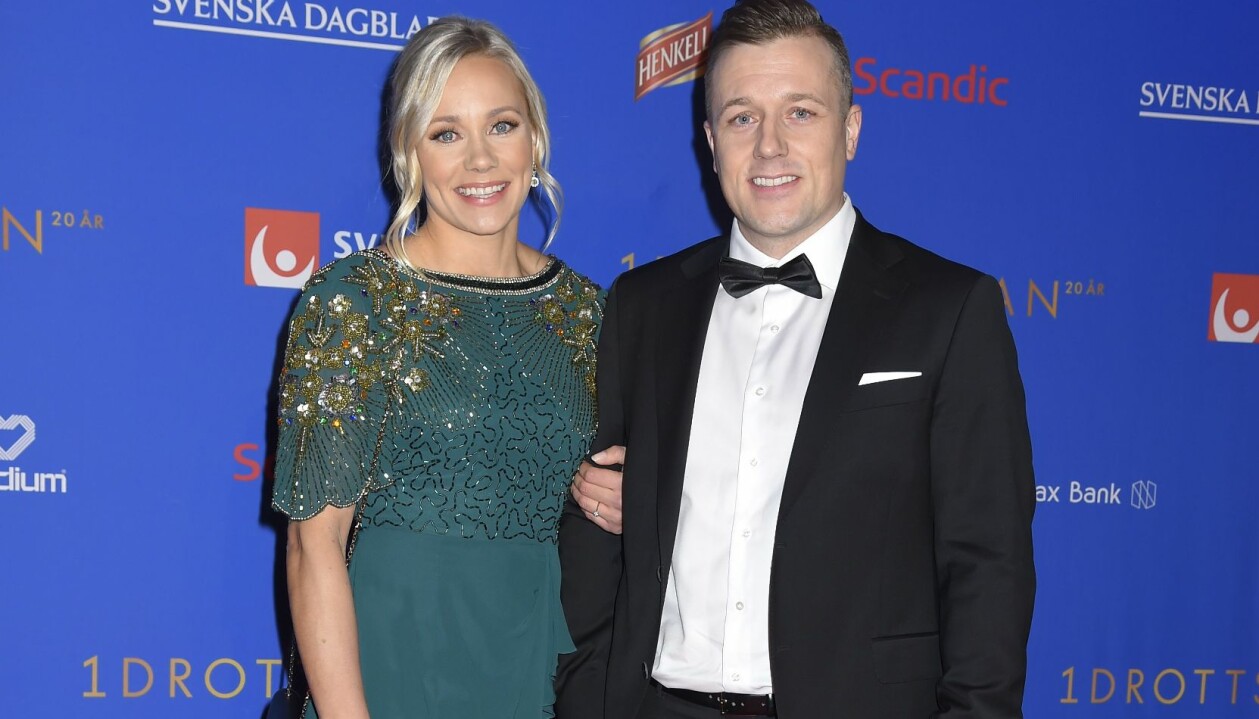 Frida Hansdotter och Richard Jansson på Idrottsgalan i Globen 2019. Foto: Karin Törnblom/TT Frida Hansdotter och Richard Jansson på Idrottsgalan i Globen 2019.