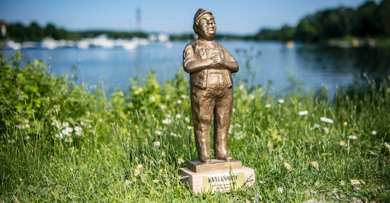 Edvardpris-statyetten som föreställer skådespelaren Edvard Persson.