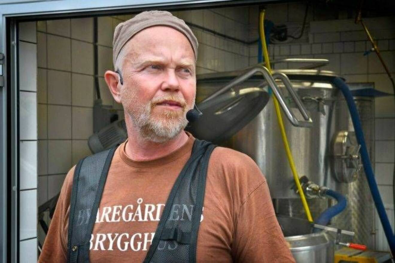 Robert Olsson på mikrobryggeriet Byaregårdens Brygghus i Halland.