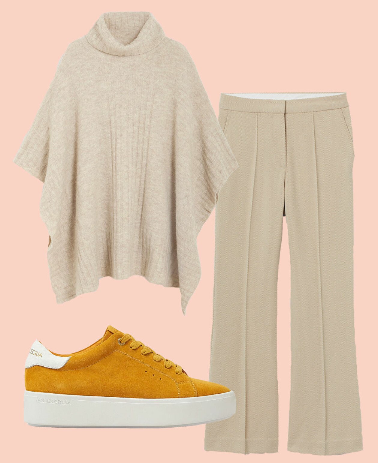 Poncho från KappAhl, byxor från H&M och skor från Agnes Cecilia/Ellos