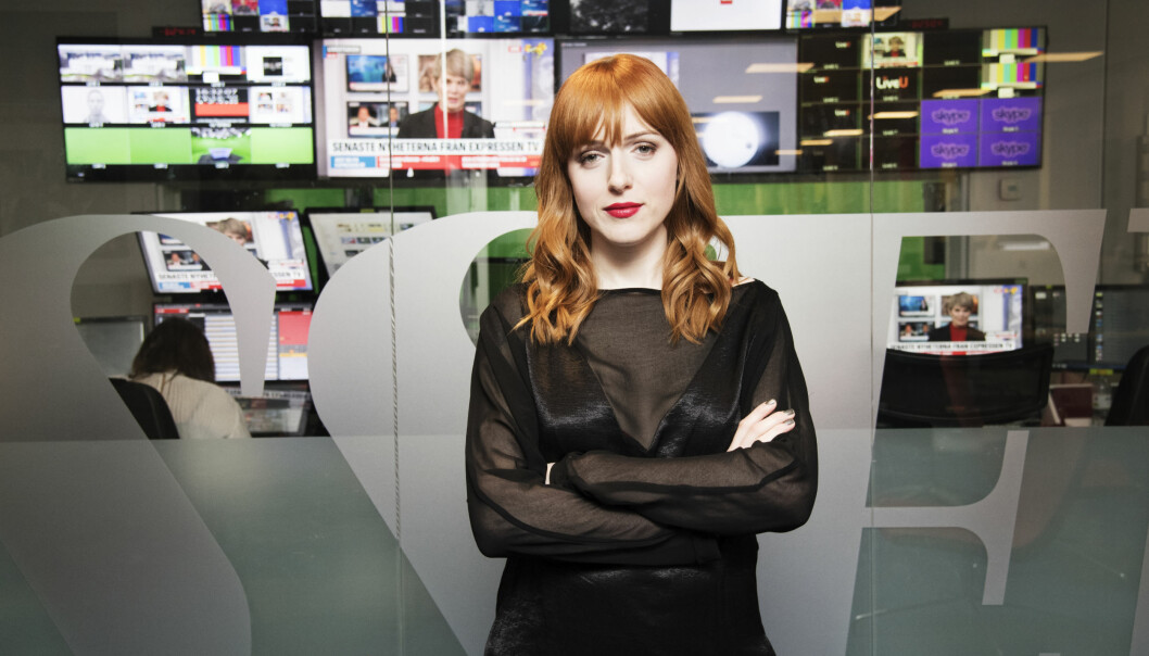 Cissi Wallin värvades av Expressen som kolumnist i början av 2020. Cissi Wallin inne på Expressens redaktion i januari 2020.