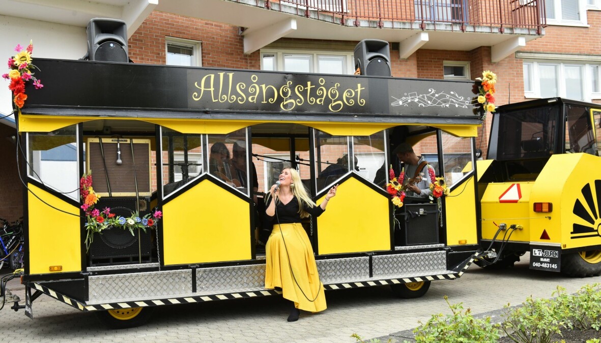 Allsångståget kör runt i Skåne sommaren 2020. Foto: Ulf Stjernbo Allsångståget i Skåne.
