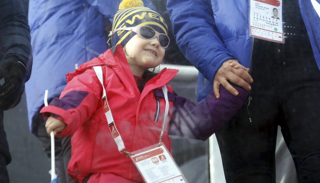 Foto: Patrik Österberg/TT Prinsessan Estelle på skid-VM i Falun.