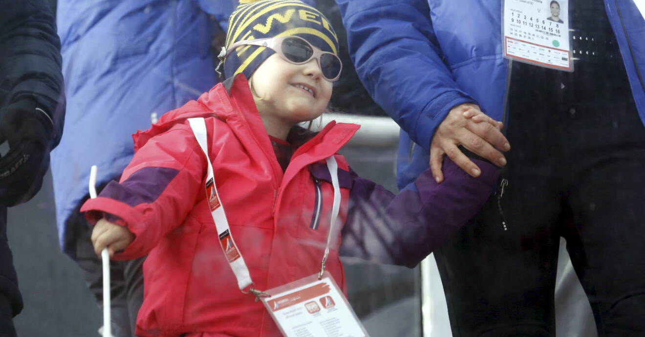 Prinsessan Estelle på skid-VM i Falun.