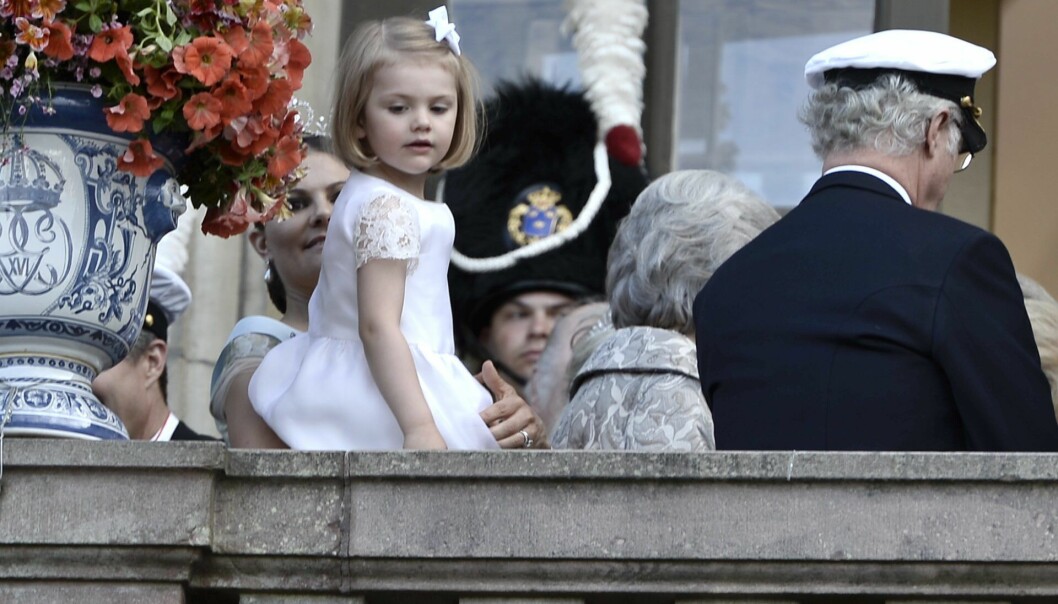 Foto: Claudio Bresciani/TT Prinsessan Estelle efter prins Carl Philip och Sofia Hellqvists vigsel.
