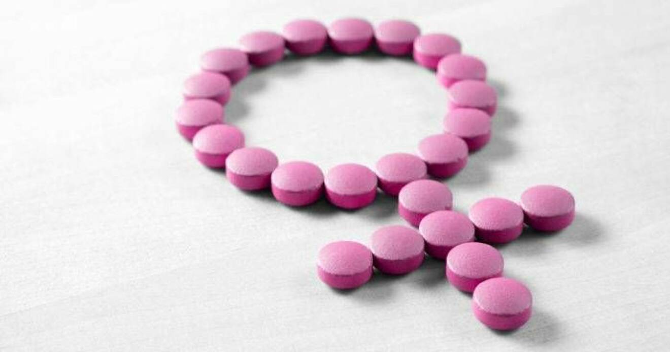 Tabletter i form av en venussymbol. 