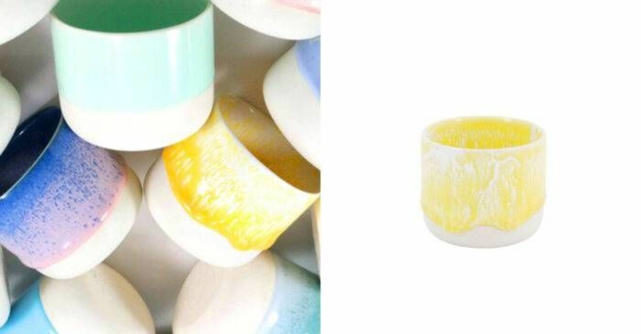 Sip cup i färgen sunbeam från Studio Arhoj – fungerar som både kopp och liten kruka