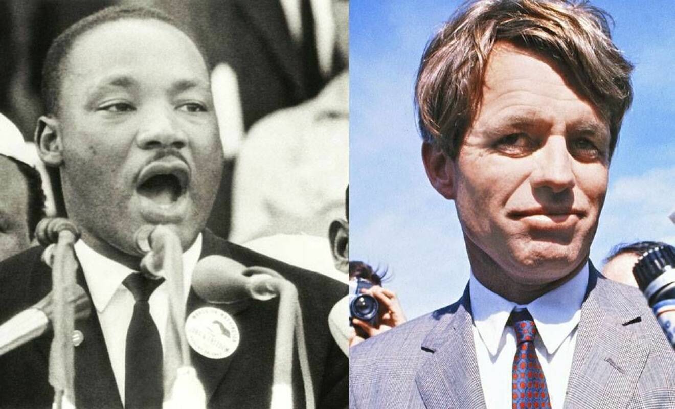 Martin Luther King, vänster, och Robert Kennedy – båda sköts ihjäl 1968.