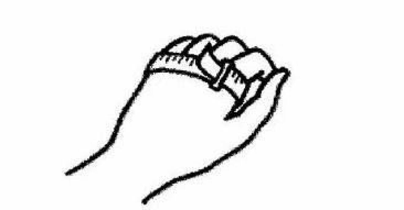 Illustration för att mäta händer till vantar
