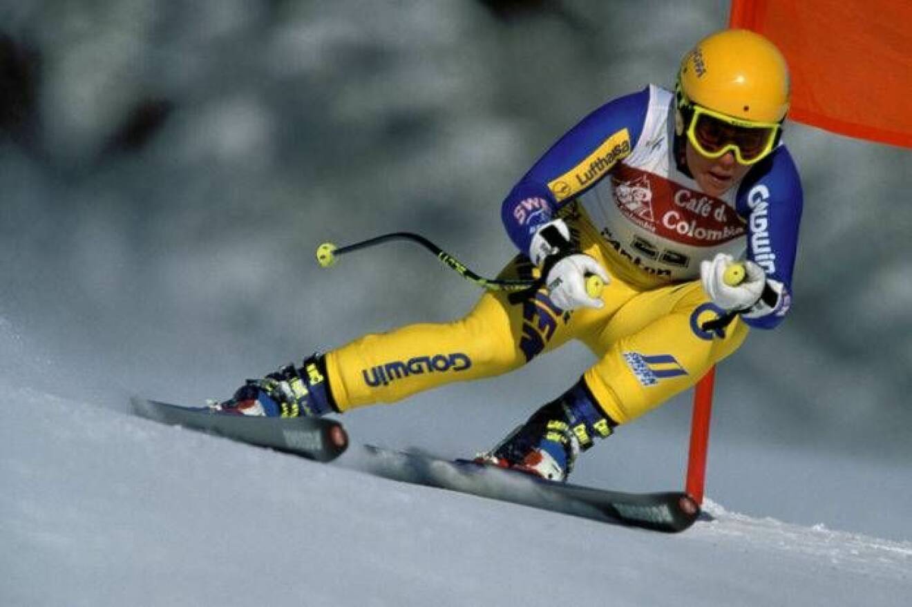 Pernilla Wiberg följde upp framgångarna i slalom med störtlopp.