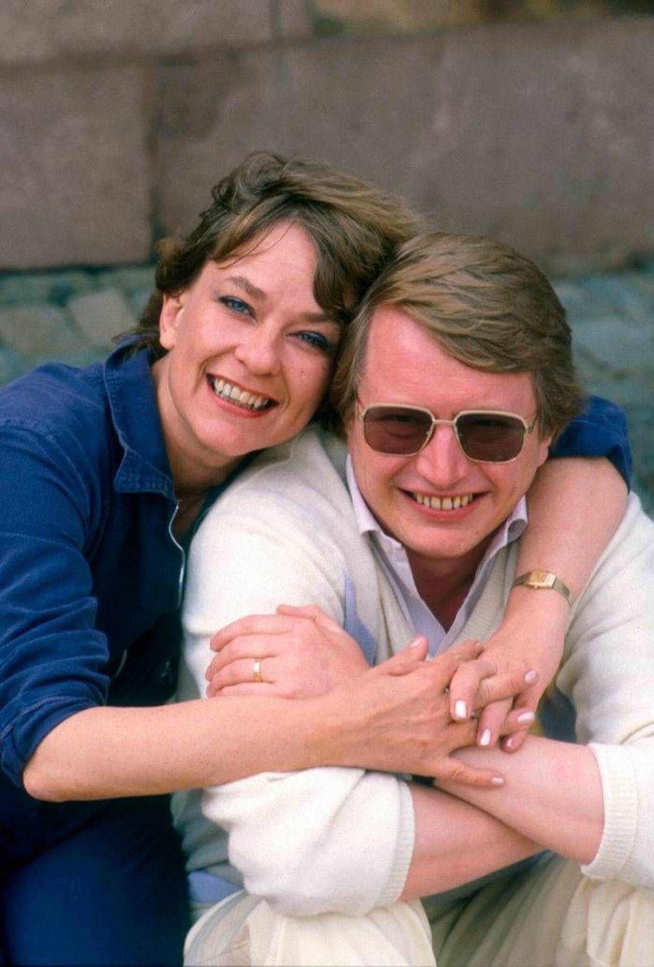 Anna Wahlgren och maken Pär-Iwar Solström, 1986.