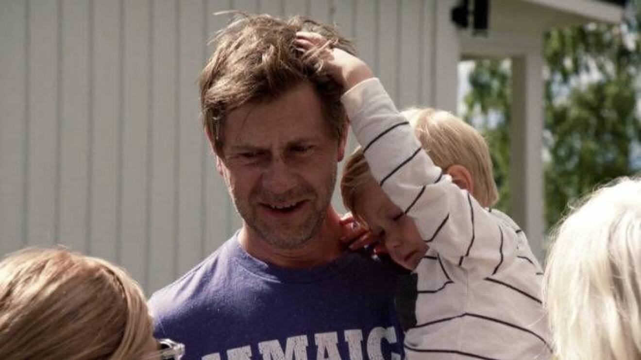 Peter Wahlgren med barn.
