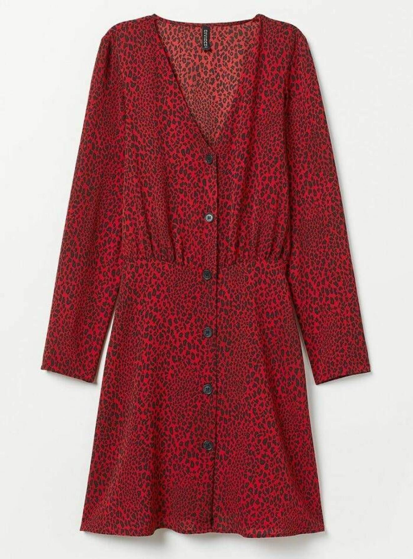 Röd leopardfläckig klänning från H&M