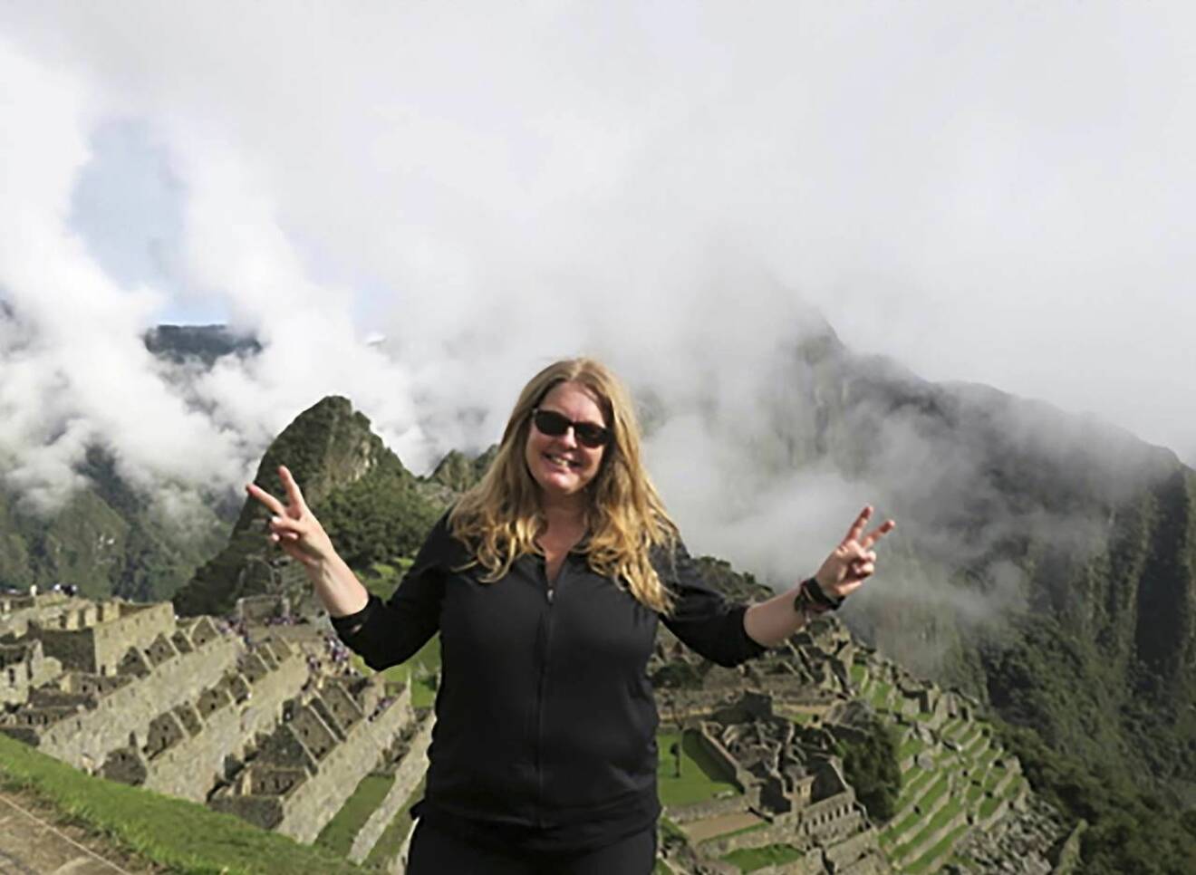 Yvonne vid Machu Picchu 