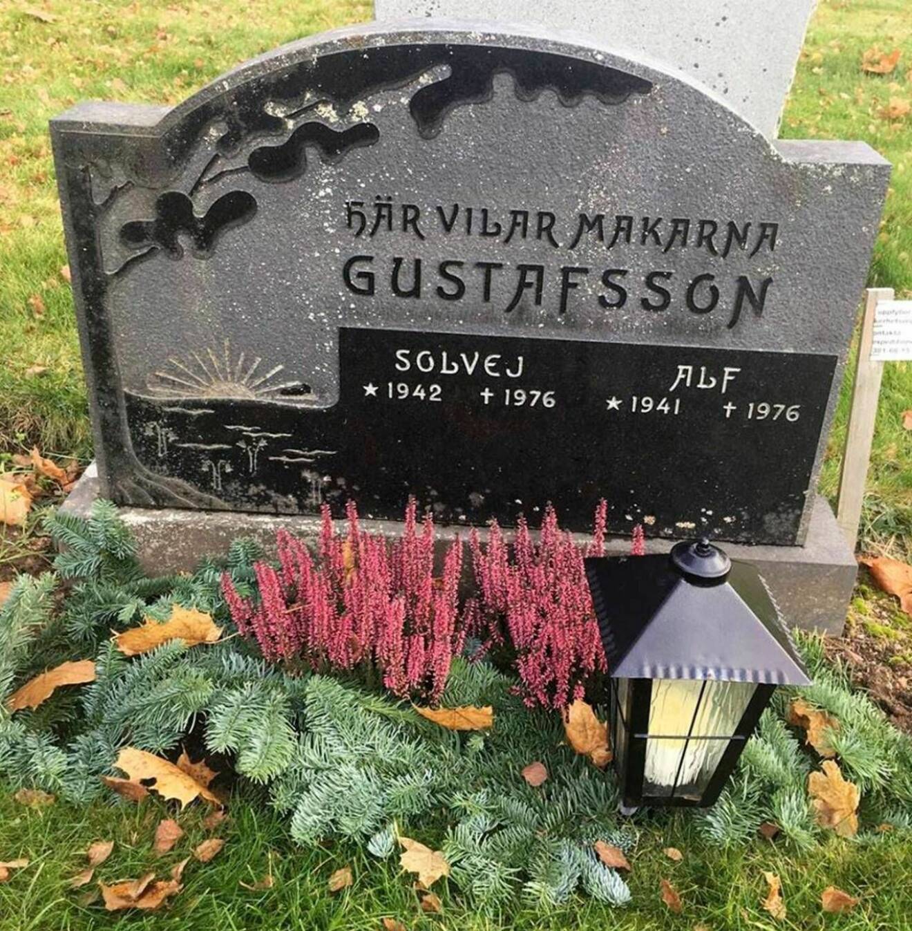 Solvej och Alf Gustafssons grav.