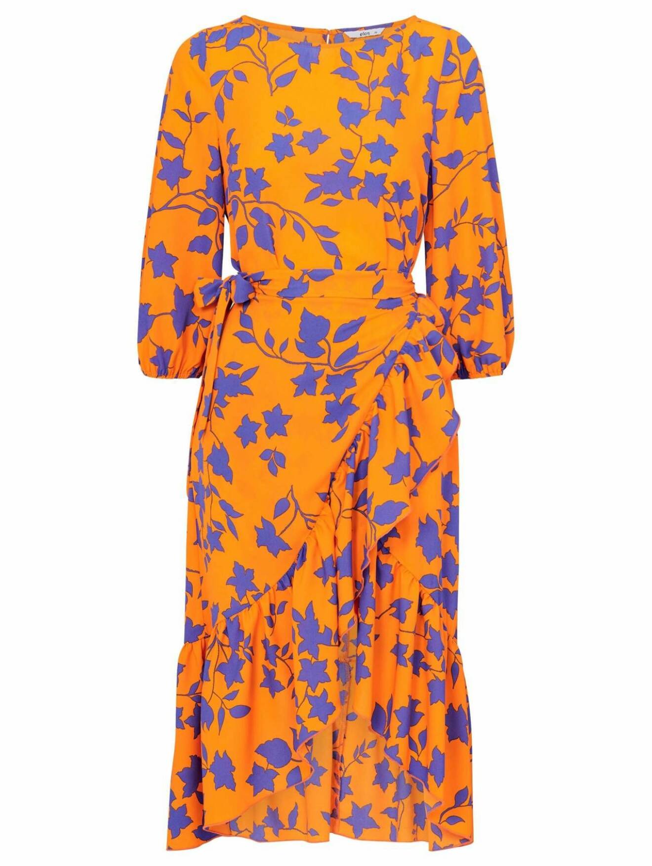 Orange och blå klänning med knyt