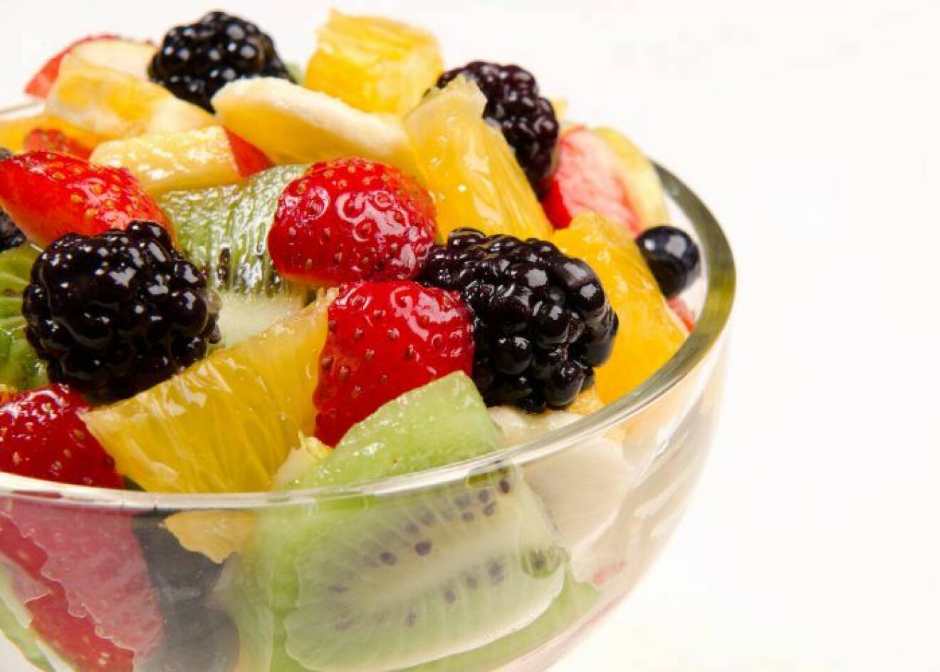 Glasskål med fruktsallad
