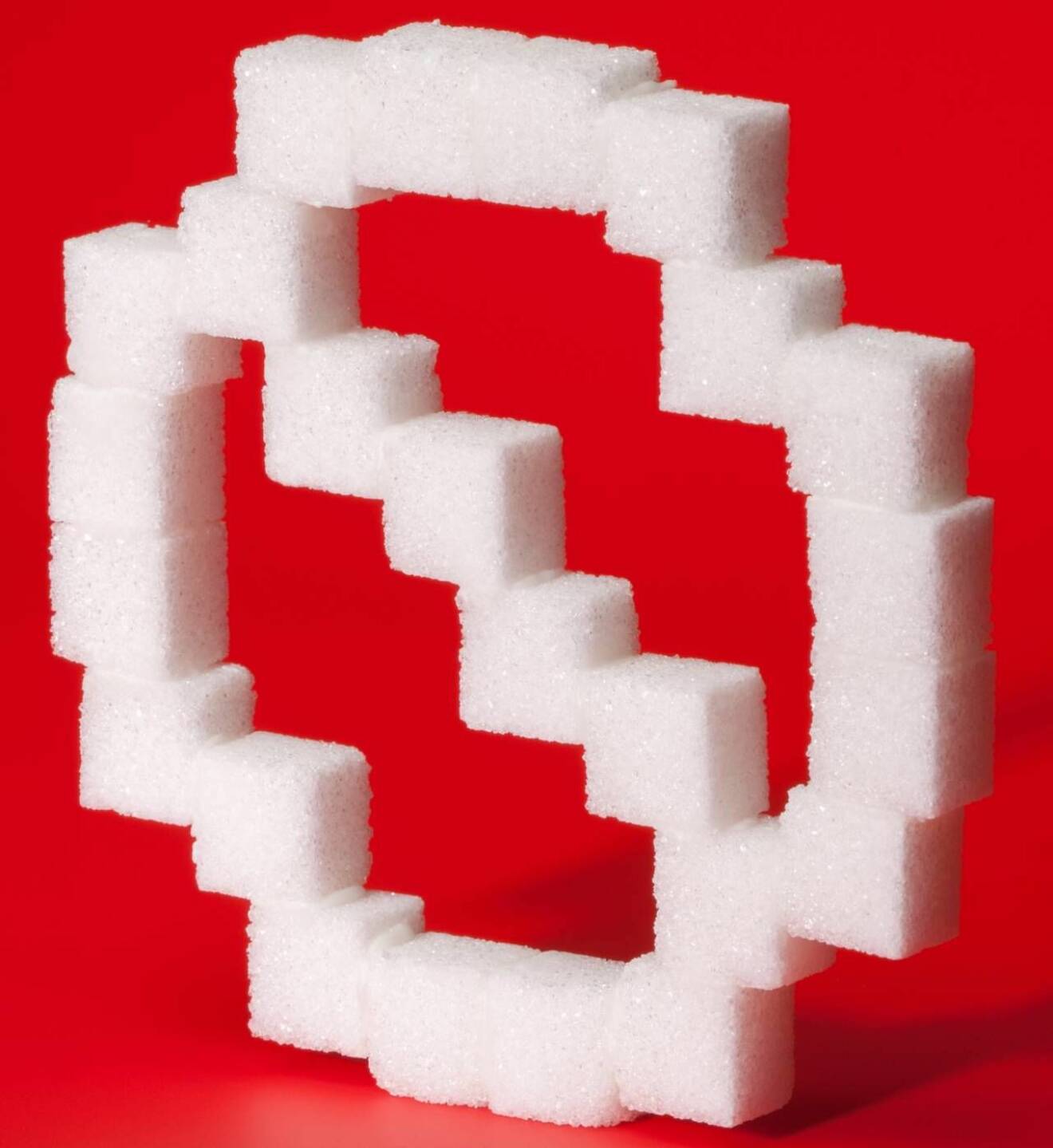 Figur byggd av sockerbitar