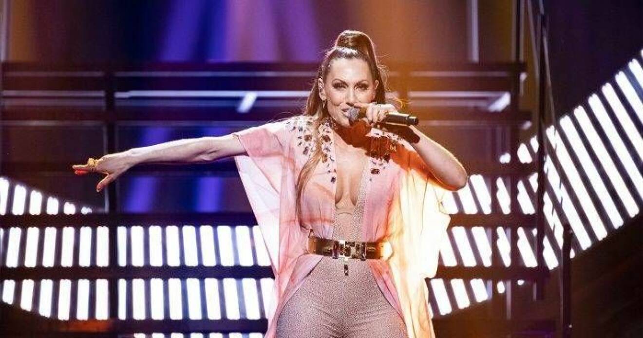 Lina Hedlund under Melodifestivalen 2019.