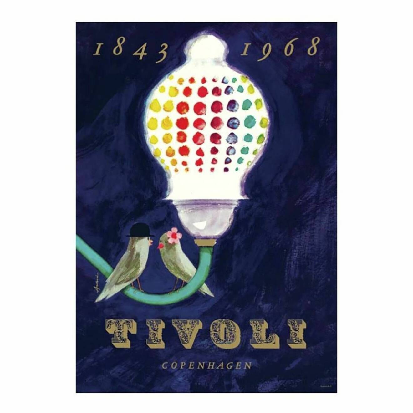 Särtryck av Tivolis jubileumsaffisch från 1968 av Ib Antoni 