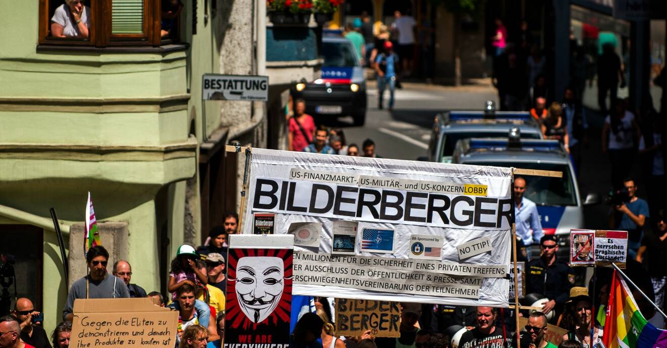Protester mot Bilderberggruppen