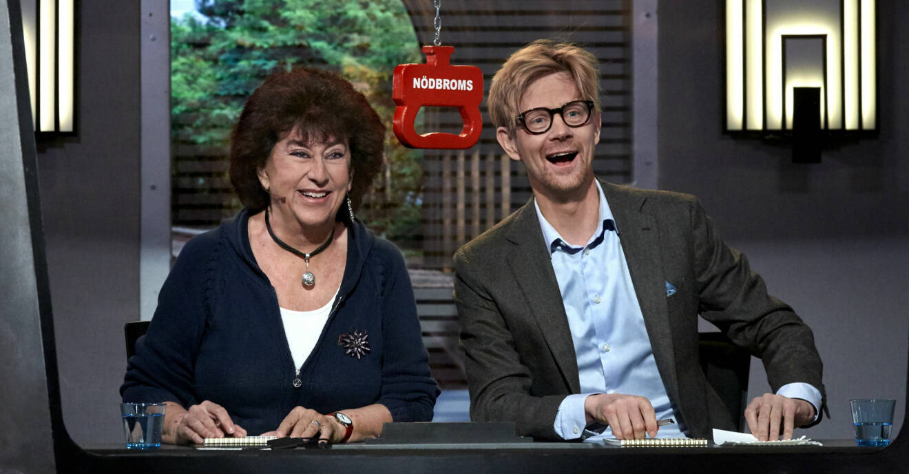 Marianne Ahrne och Anders "Ankan" Johansson i På spåret 2018.