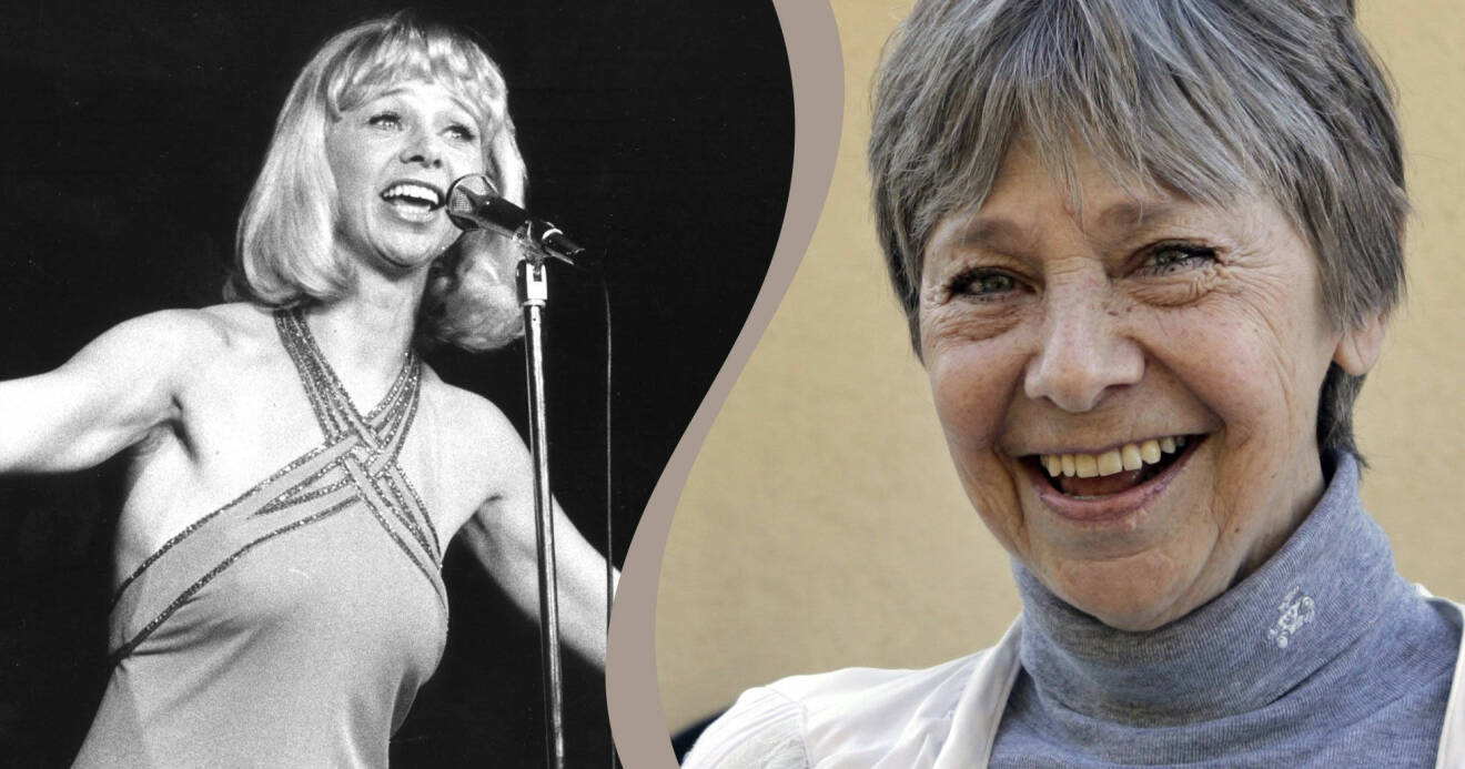 En kombinerad bild av Anita Lindblom från förr och en lite mer nutida porträttbild på sångerskan.