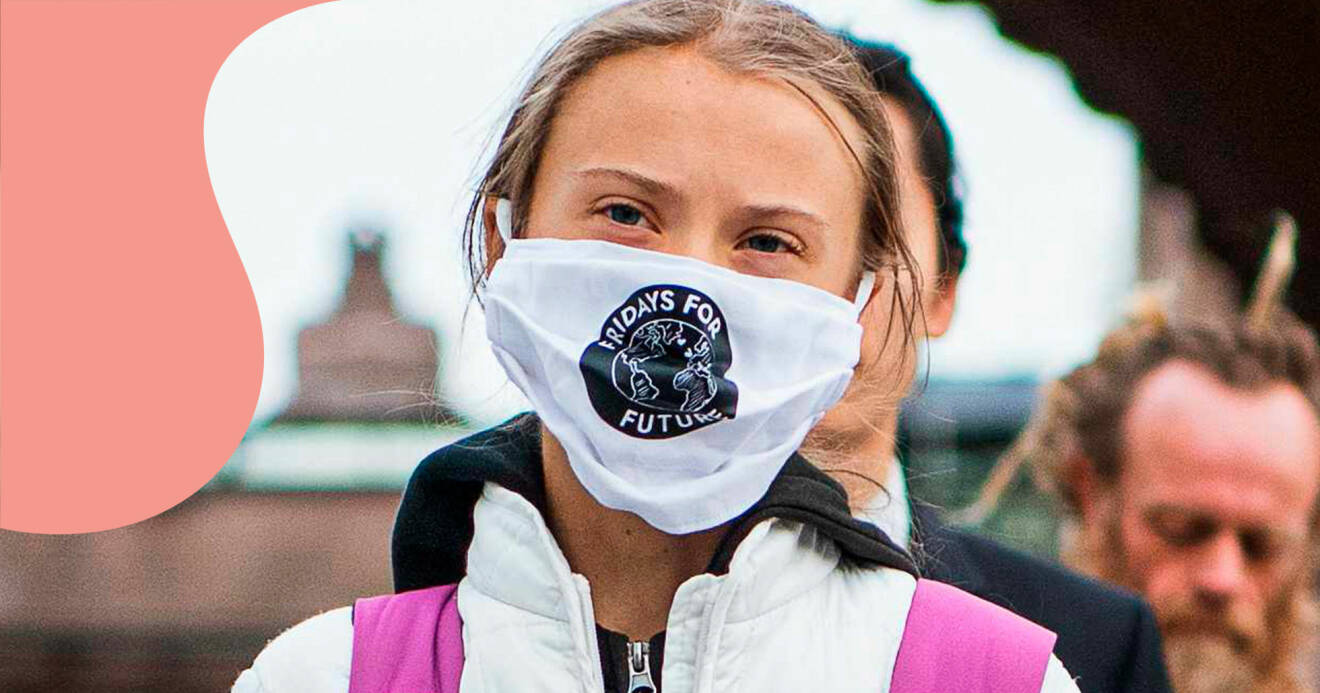 Greta Thunberg klimatstrejkar i Stockholm.