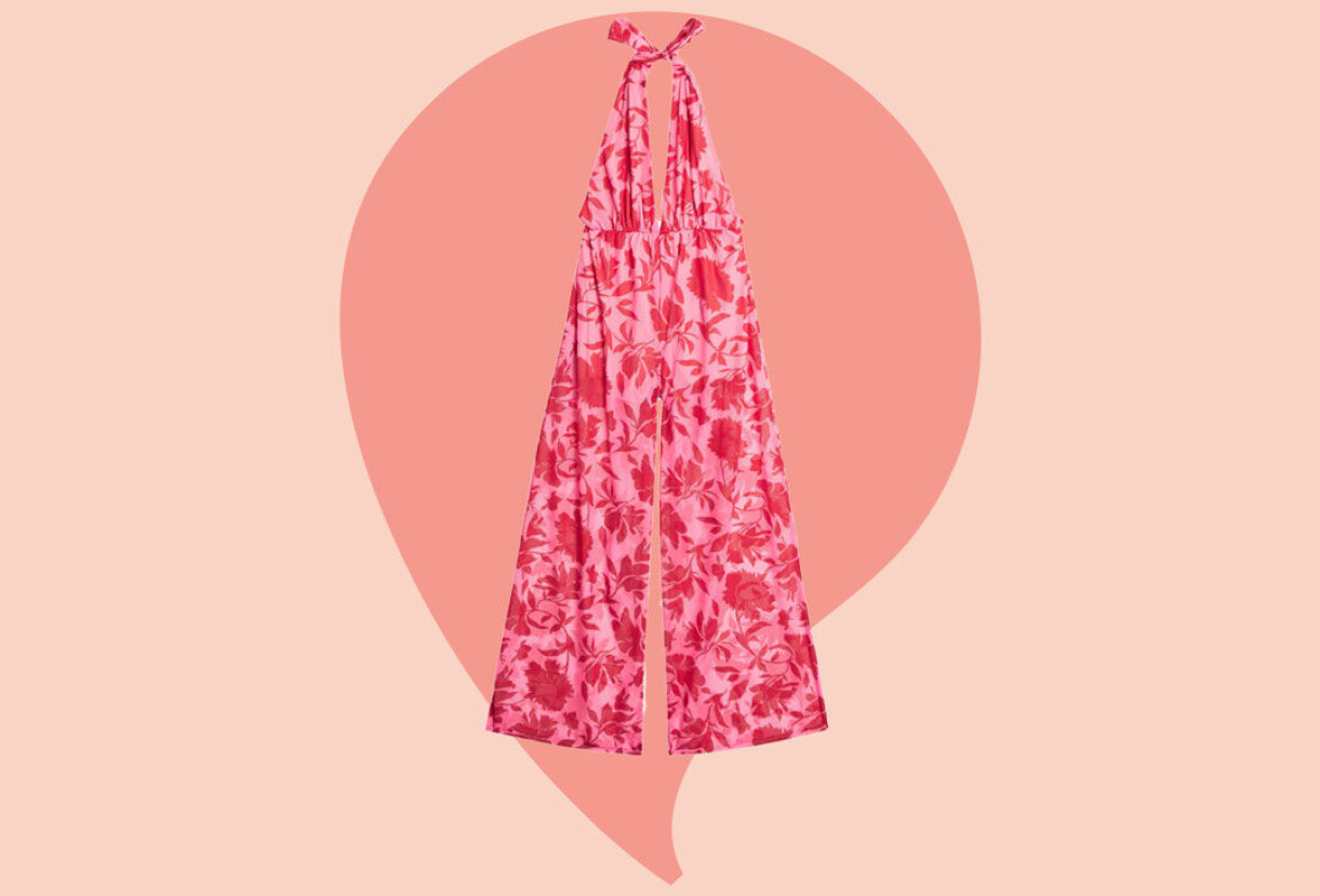 Rosa byxdress utan ärmar