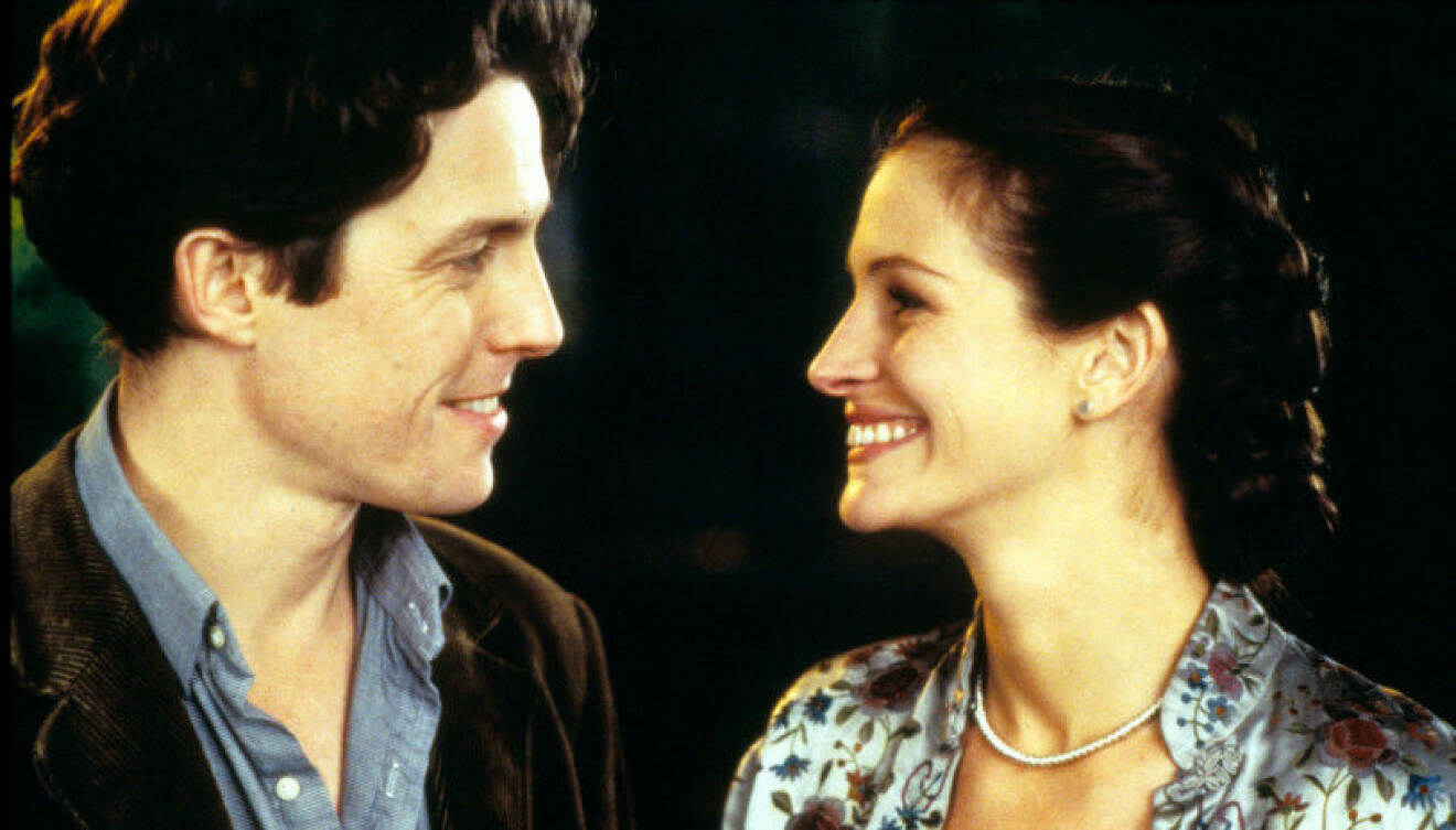 Julia Roberts och Hugh Grant i filmen Notting Hill från 1999.