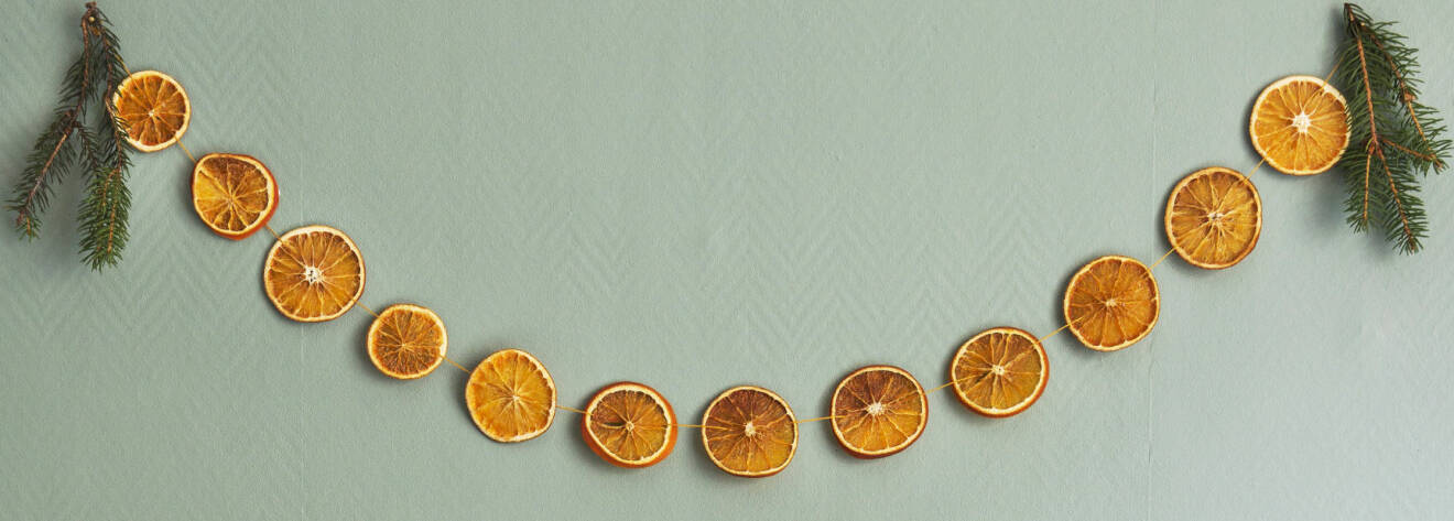 Girlang av torkad apelsin.