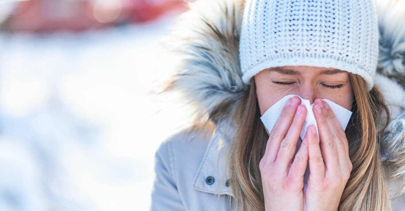 Det är många som får rinnande ögon, och blir snuviga och snörvlar vid utomhusvistelse i kyla och blåst.