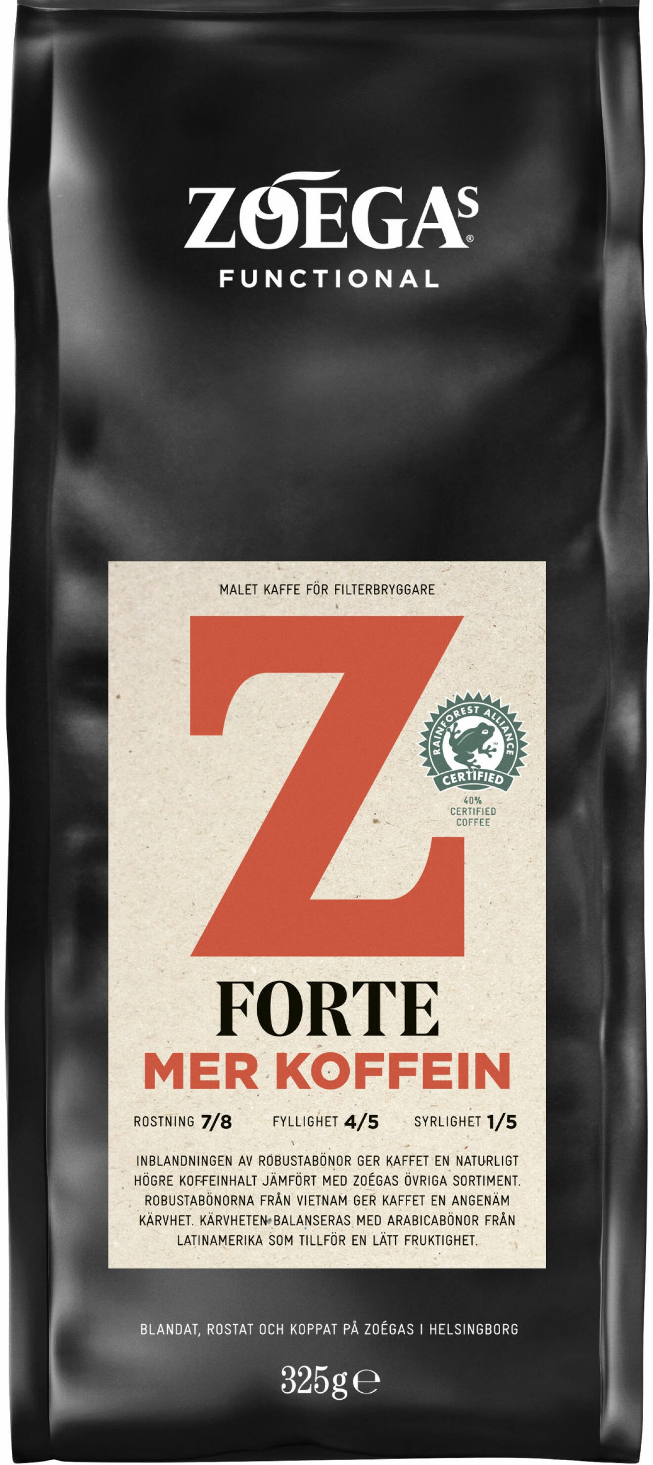 En förpackning av Zoégas Forte.