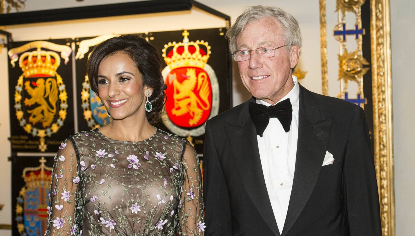 Bathina och Aje Philipson på kung Carl XVI Gustafs födelsedagsfirande på slottet år 2016.