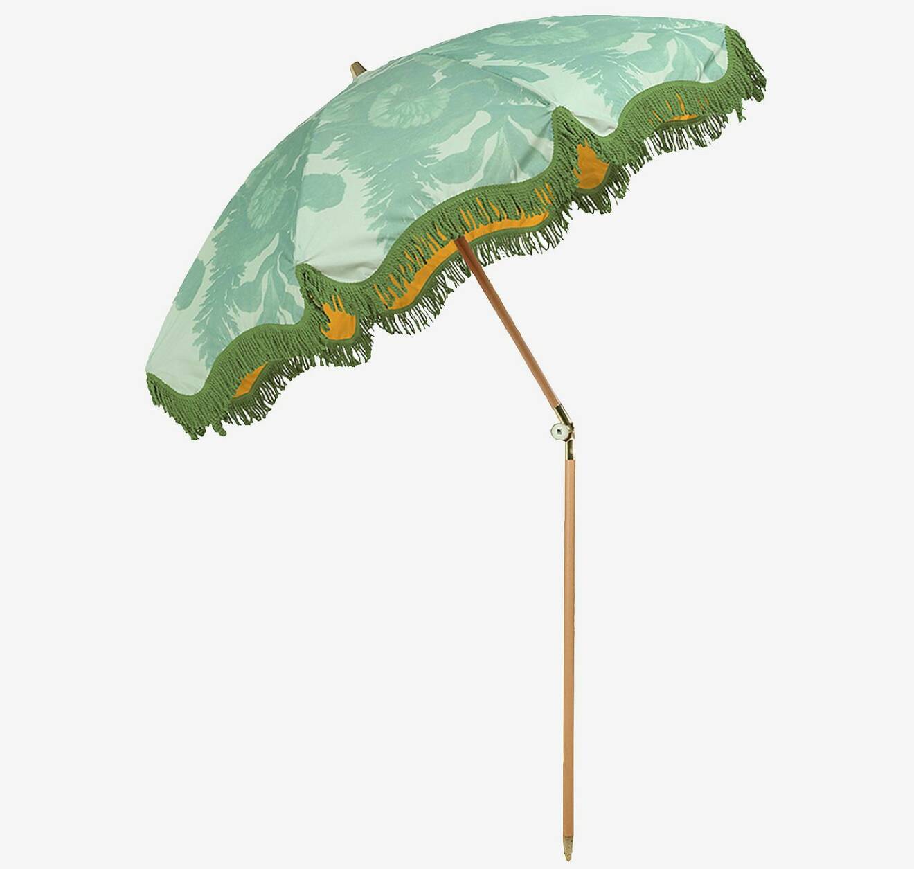 Grönmönstrat parasol med franskant, från HK Living