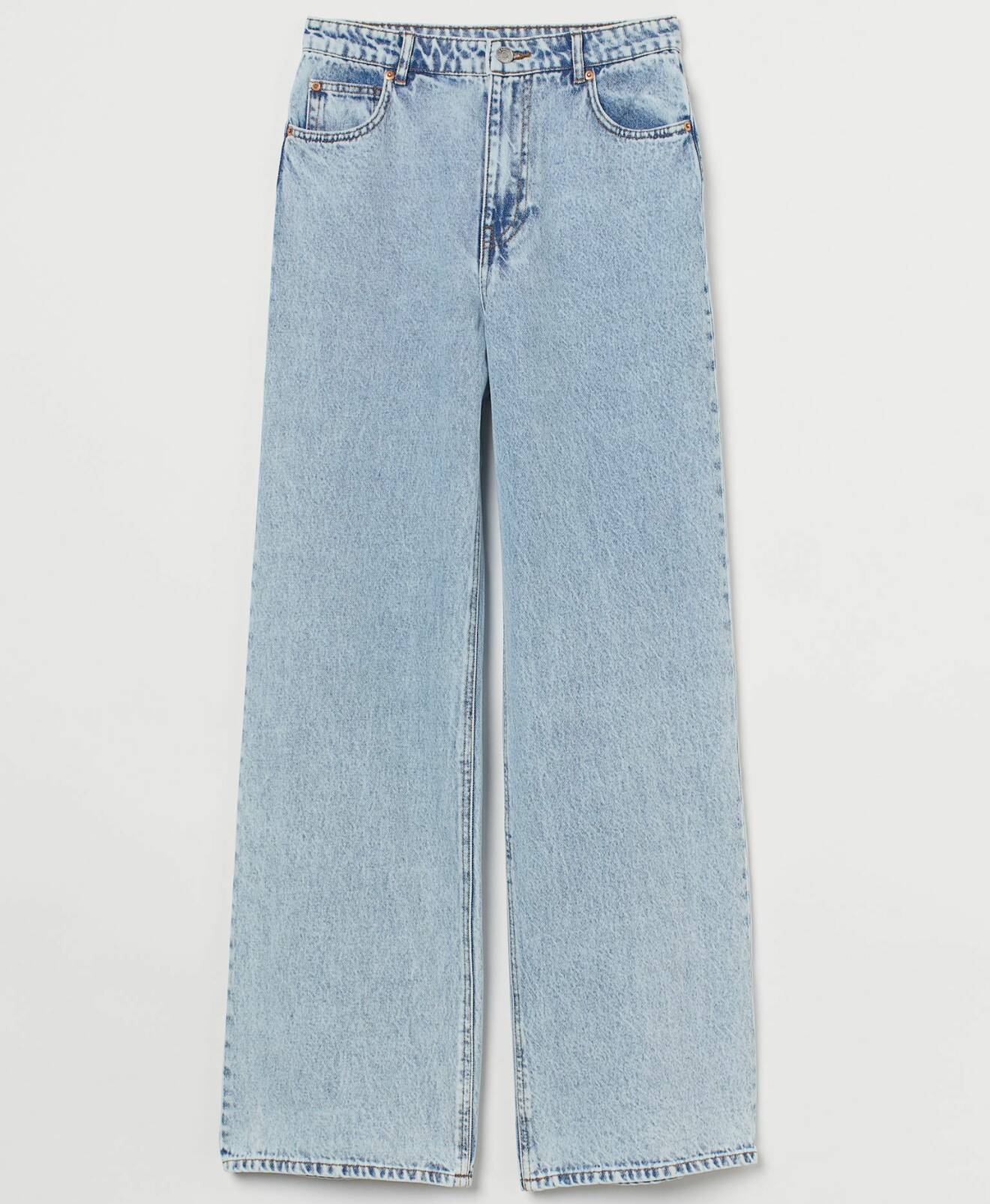 Rakvida jeans med hög midja, stentvättade, H&amp;M