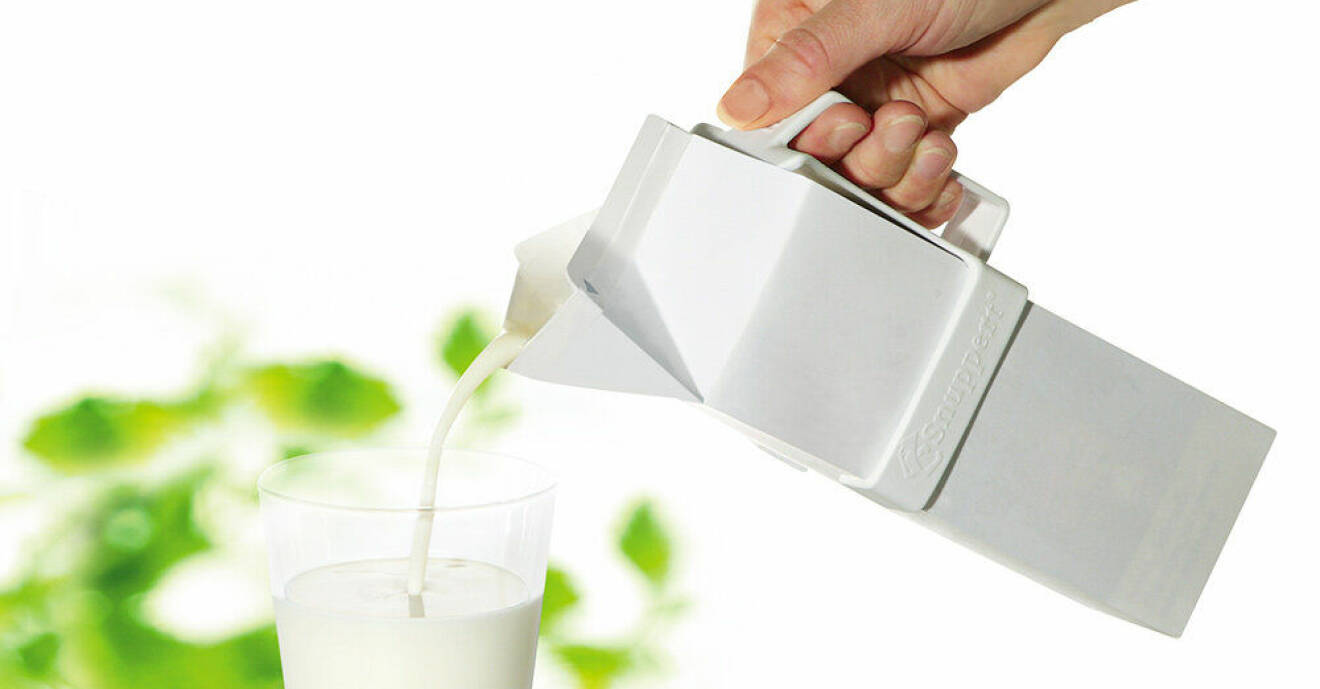 Kartonghållare för mjölk och juice.