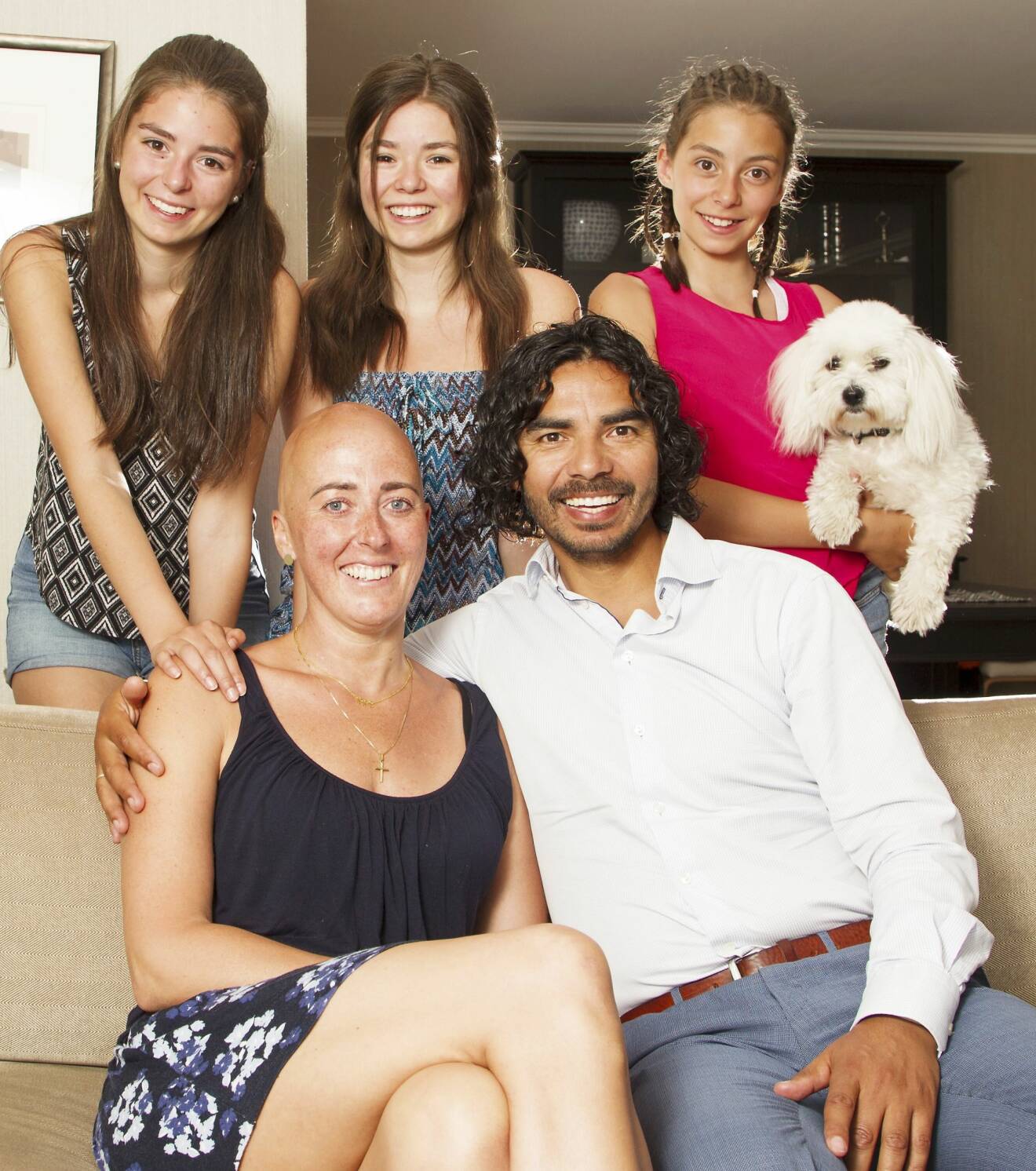 Eva N. Farias med sin make David och barnen Andrea, Sandra och Mariah