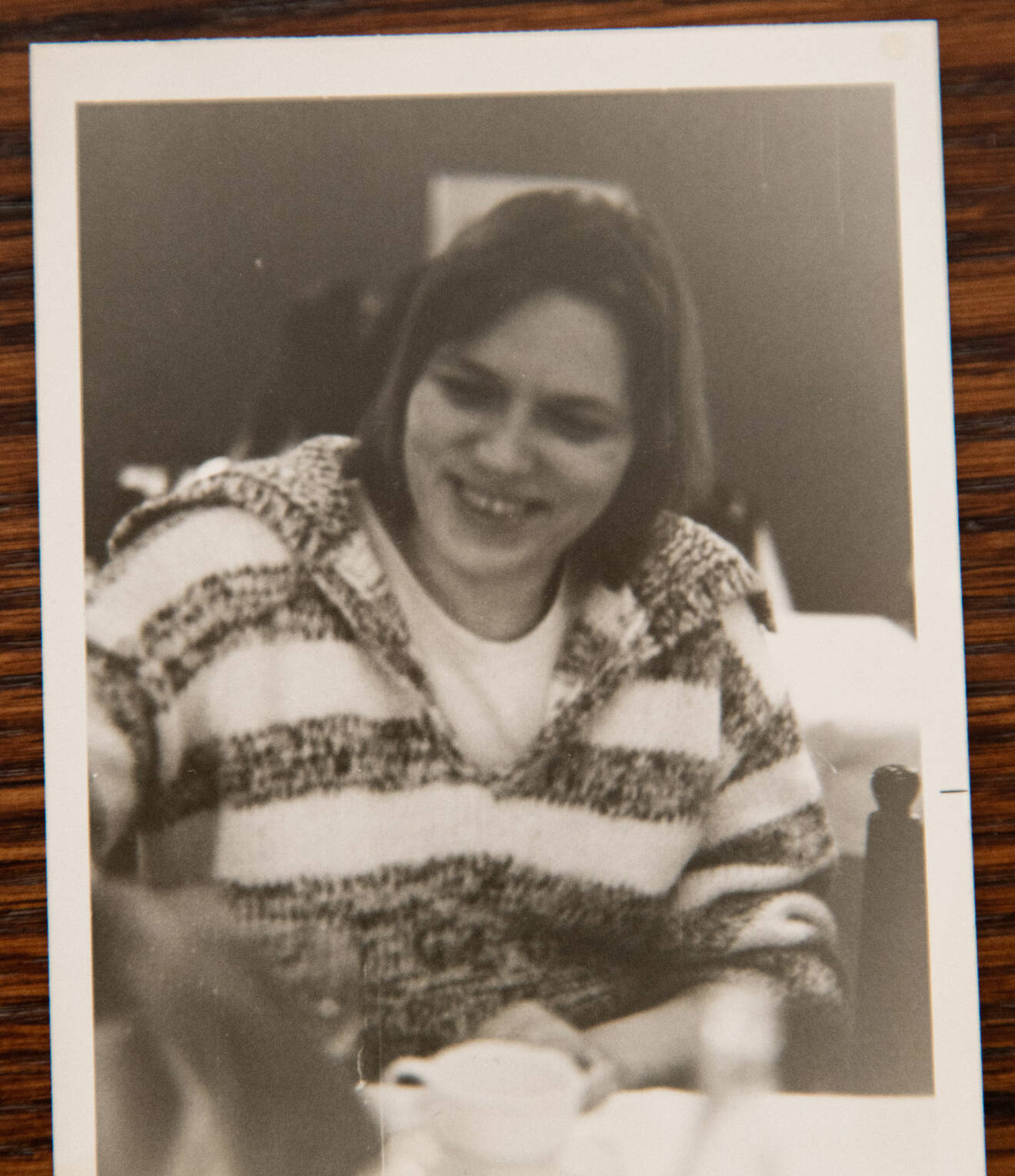 En äldre svartvit bild på Meeri Liimatainen.