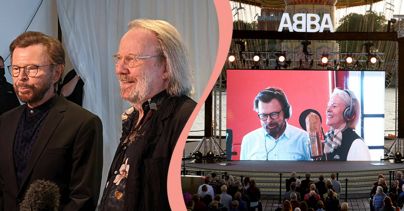 ABBA sände live på storskärm på Gröna Lund i Stockholm.