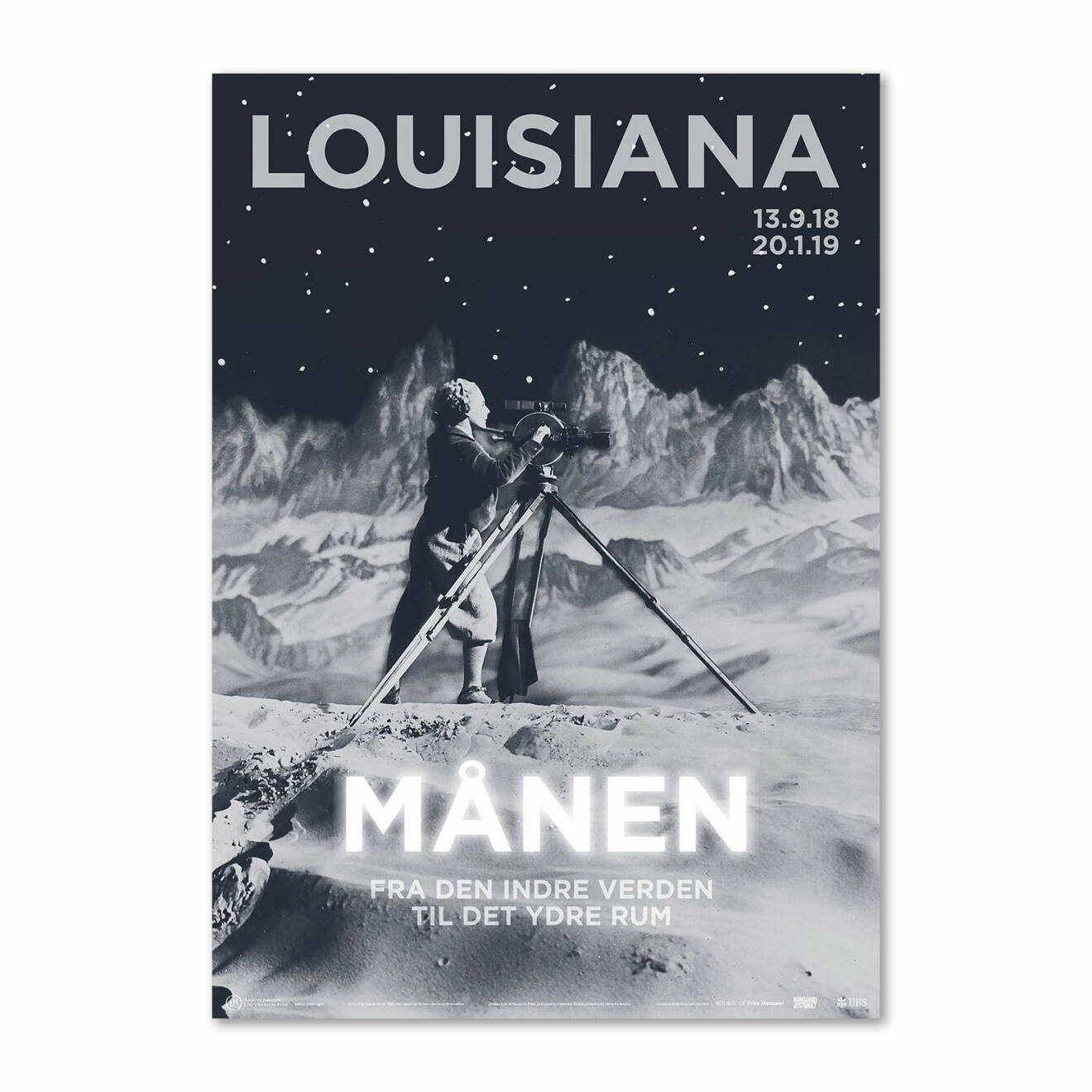 Poster från utställning om månen på Louisiana.