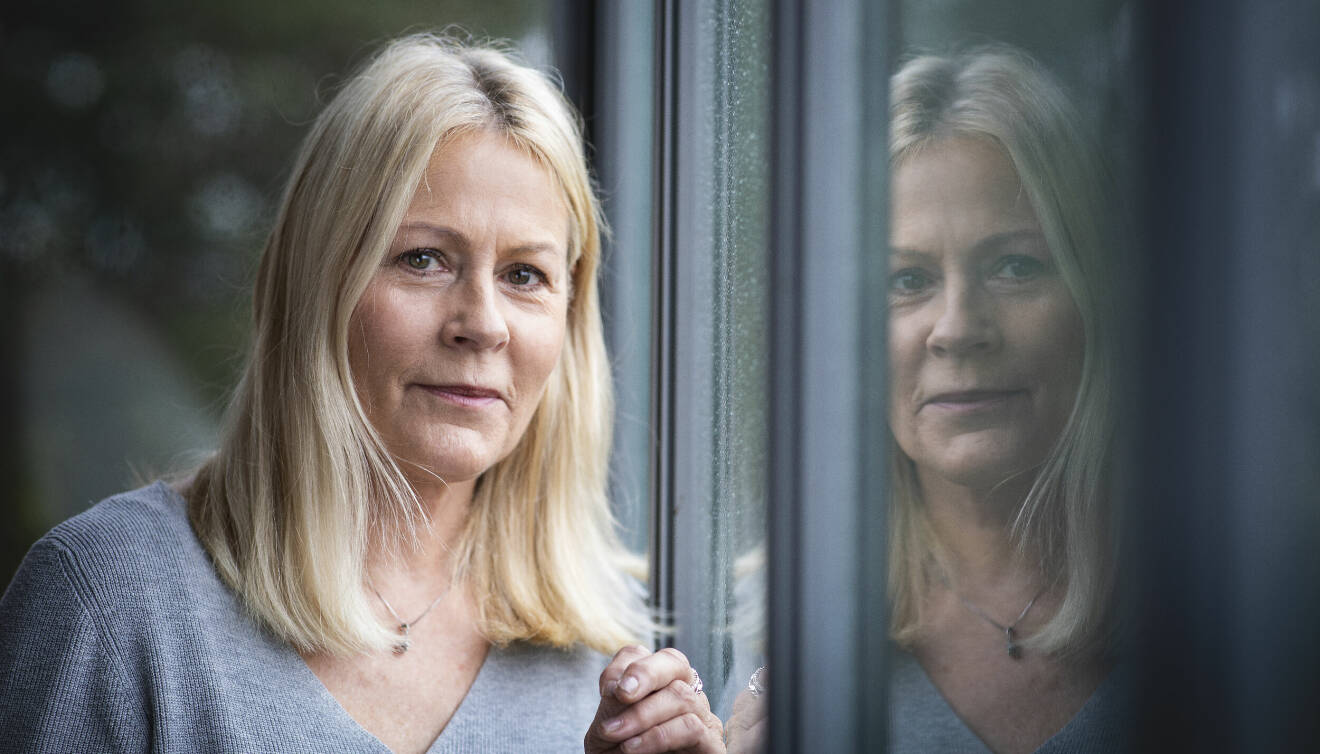 Skådespelerskan Nina Gunke, som nyligen berättade att hon drabbats av Alzheimers sjukdom, i sitt hem på Lidingö.
