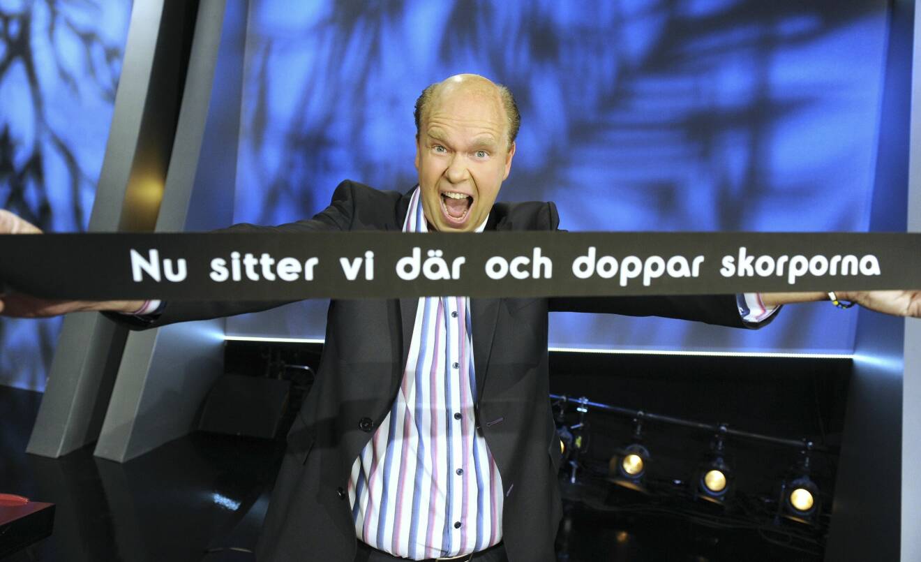 Lasse Kronér med en textremsa i Doobidoo år 2010.