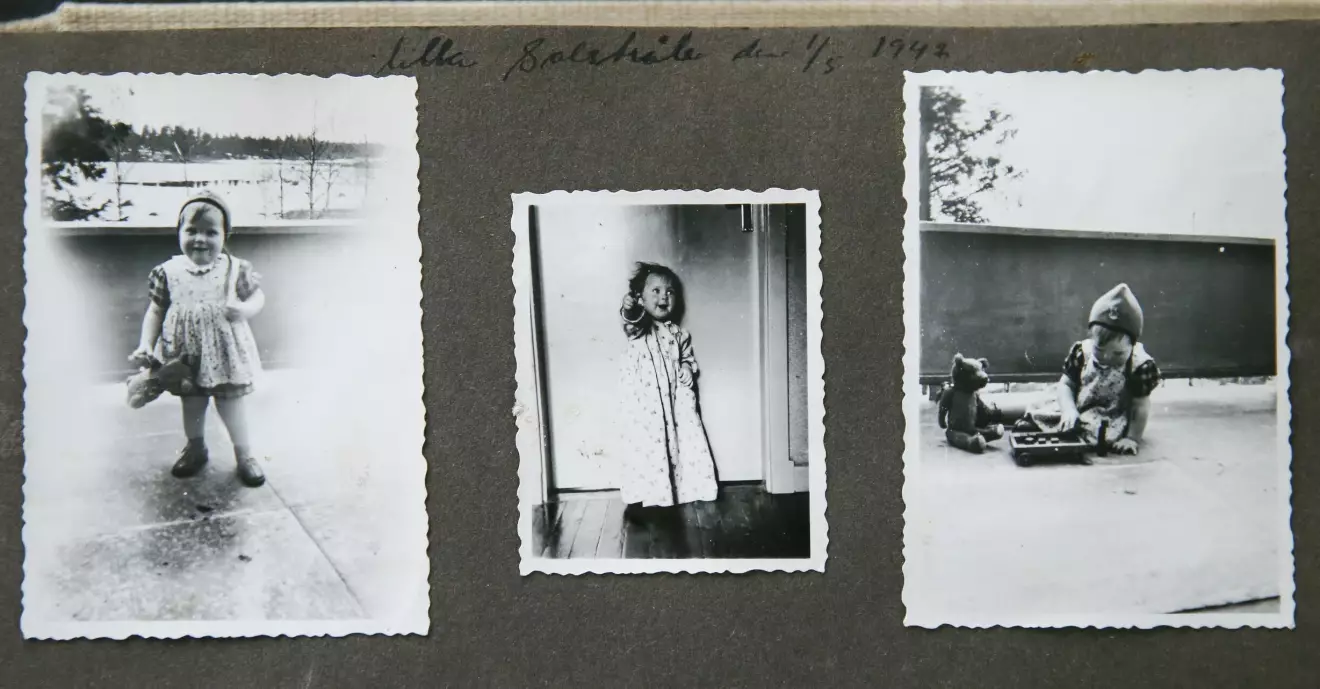 Bilder av Margaretha som liten som hennes adoptivföräldrar skickade till hennes biologiska mamma
