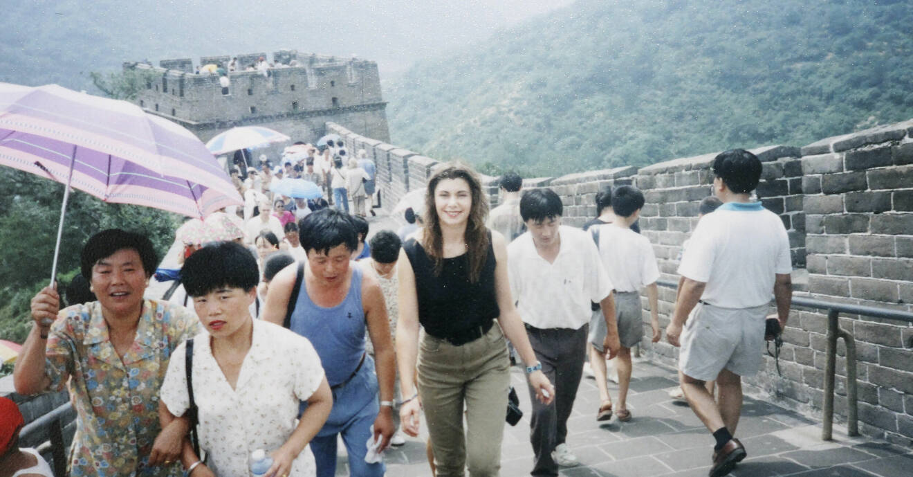 Veronica Lin på Kinesiska muren.