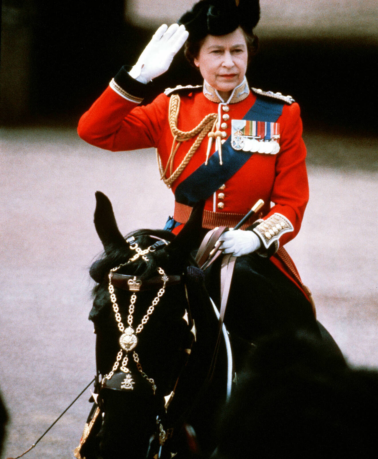 Drottning Elizabeth II på Trooping of the colour 1981.