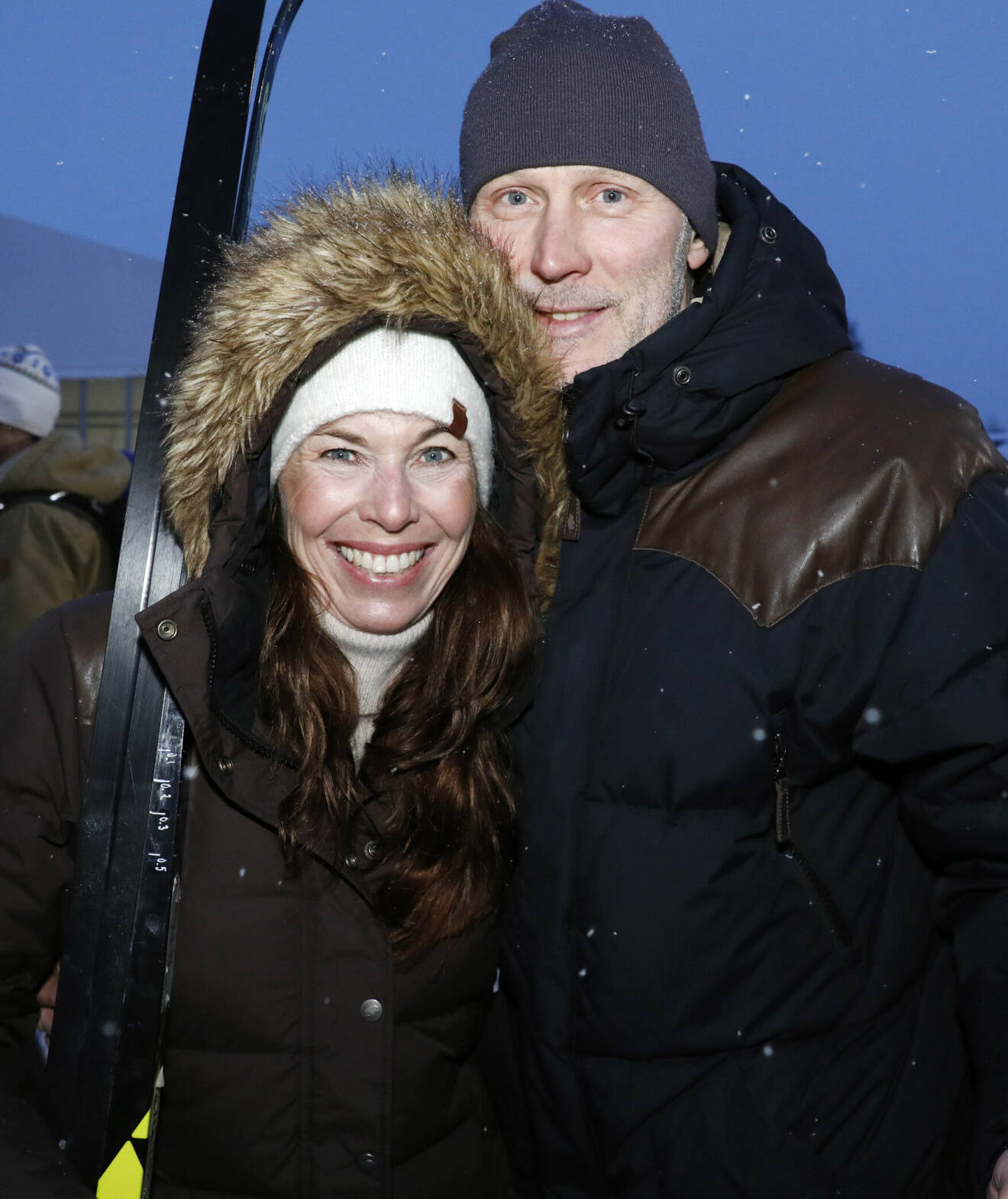 Magdalena Forsberg och maken Henrik Forsberg, båda före detta skidskyttar och längdåkare.