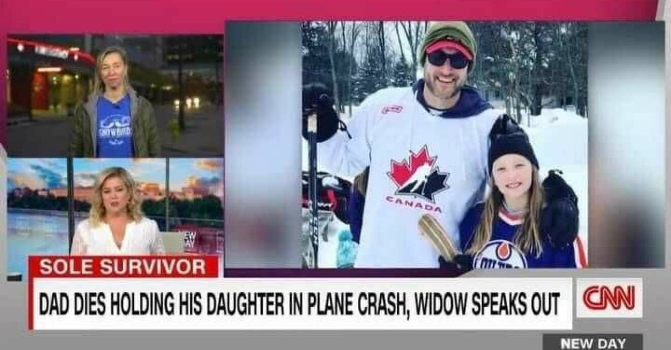 Pappan Mike Perdue med 11-åriga dottern Laney som var den enda som överlevde en flygkrasch i USA lördagen den 13 november.