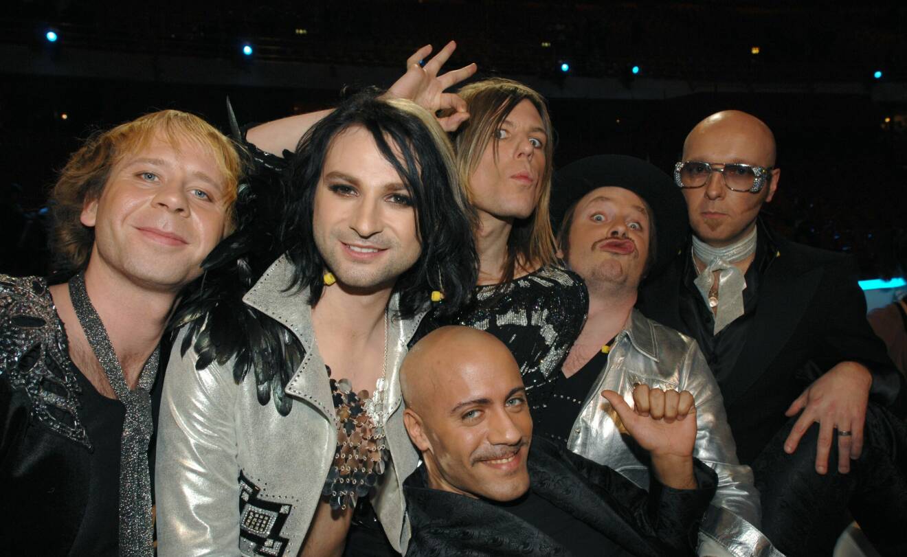 Mikael Jepson, Ola Salo, Martin Axén, Lars Ljungberg, Sylvester Schlegel och Jens Andersson i The Ark som vann Melodifestivalen 2007.