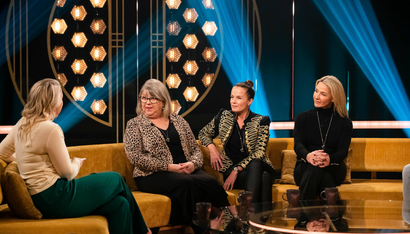 Monica Svensson, Malin Berghagen och Kristin Kaspersen i Carina Bergfeldts talkshow